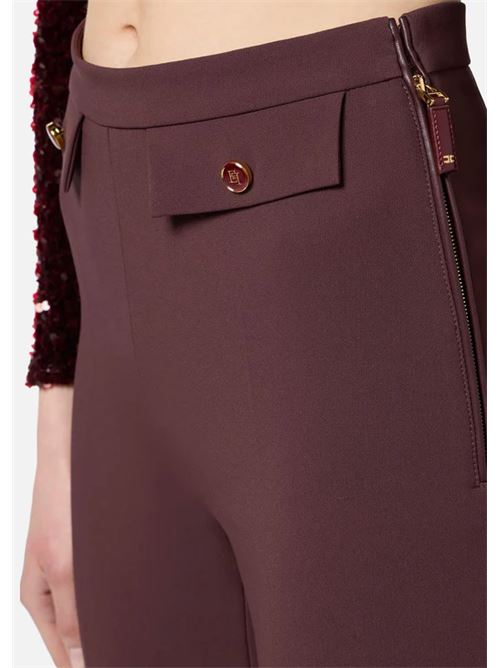 DOUBLE CREPE TROUSERS ELISABETTA FRANCHI | PA12056E2EA4 Merlot